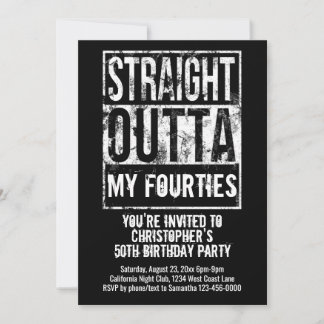 Straight Outta Custom Funny 50th Birthday Party Invitation