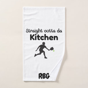 Straight Outta Da Kitchen –  Pickleball Humour Hand Towel