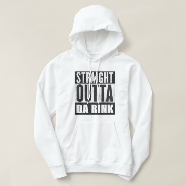 Straight Outta Da Rink Hoodie White (Design Front)