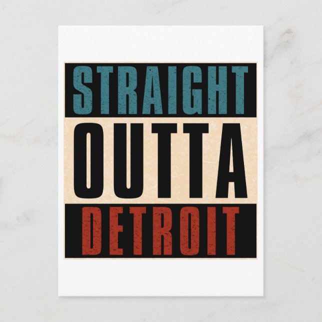 Straight Outta Detroit Michigan MI Postcard (Front)