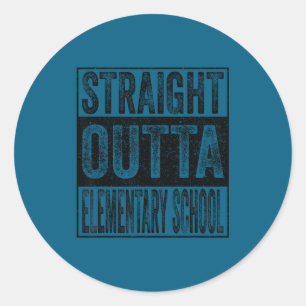 Straight outta elementary school class 2026 classic round sticker