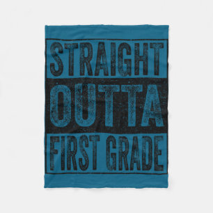 Straight outta first grade class 2026 graduate 1st fleece blanket
