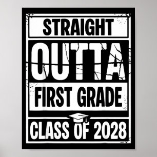 Straight outta first grade graduation class of poster