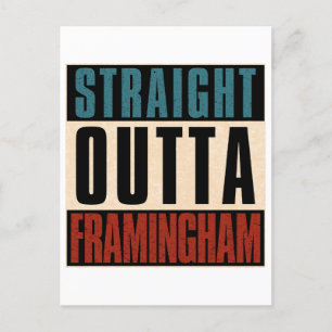 Straight Outta Framingham Massachusetts MA Postcard