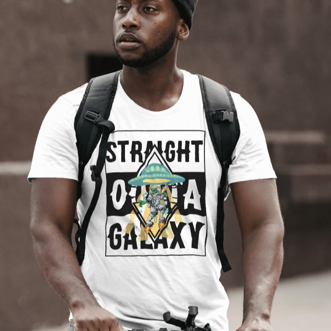 Straight outta galaxy Alien Funny quote Graphic T-Shirt (Creator Uploaded)