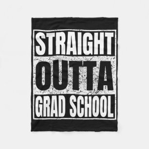 Straight Outta Grad School Funny Cl Of 2026 Gradua Fleece Blanket