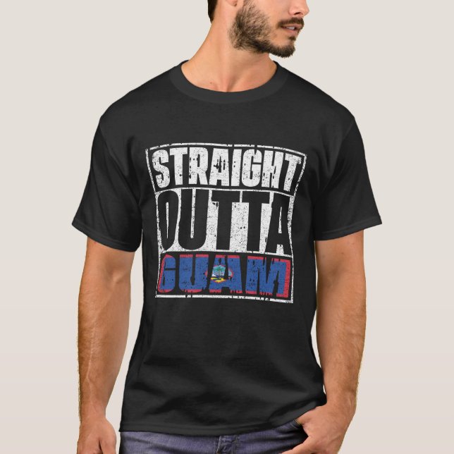 Straight Outta Guam Flag T-Shirt (Front)