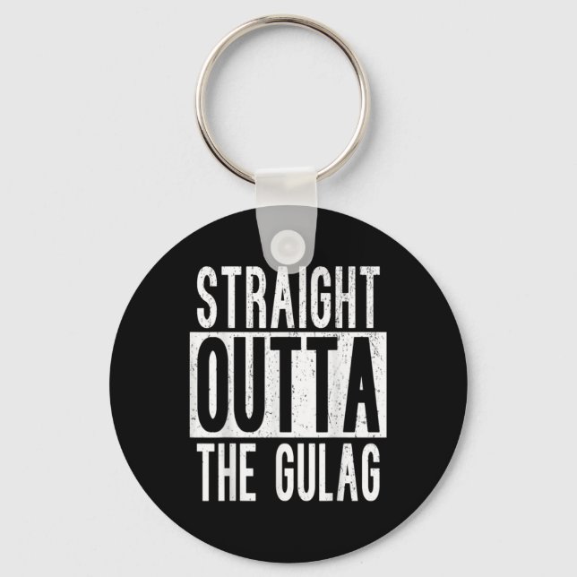 Straight Outta Gulag Squad Team Gamer War Battle R Key Ring (Front)