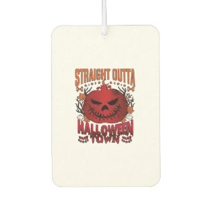 Straight Outta Halloween Town Red Pumpkin Ghosts L Car Air Freshener
