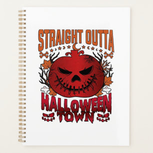 Straight Outta Halloween Town Red Pumpkin Ghosts L Planner