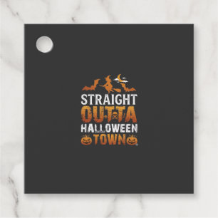 Straight Outta Halloween Town Witch Moon Bats Pump Favour Tags