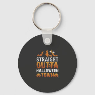Straight Outta Halloween Town Witch Moon Bats Pump Key Ring