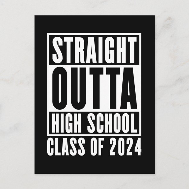 Straight Outta High School Class of 2024 Postcard (Front)