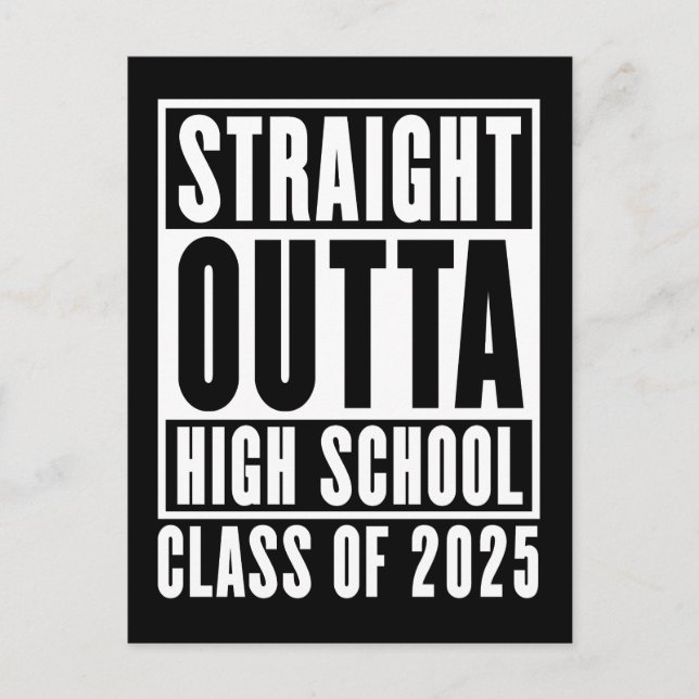 Straight Outta High School Class of 2025 Postcard (Front)