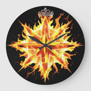 Straight Outta Irkalla logo/Crowned Star of Inanna Large Clock