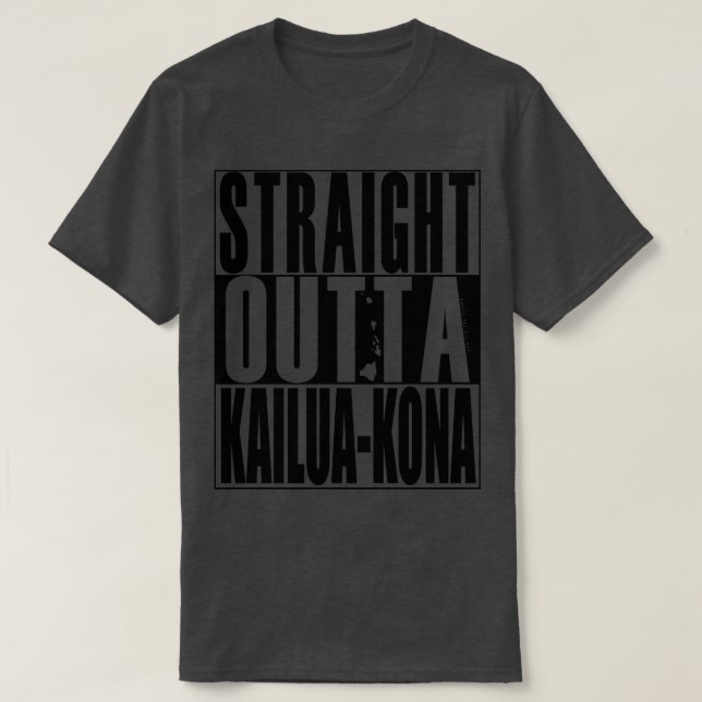Straight Outta KailuBlack Ink by Hawaii Nei All Da T-Shirt (Design Front)