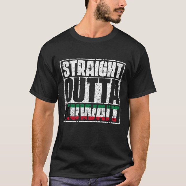 Straight Outta Kuwait Flag T-Shirt (Front)