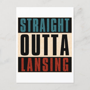 Straight Outta Lansing Michigan MI Postcard