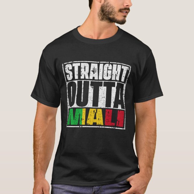 Straight Outta Mali Flag T-Shirt (Front)