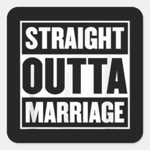 Straight Outta Marriage Funny Divorce Party Square Sticker
