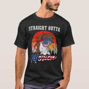 Straight Outta Merica Mullet Eagle Funny Patriot 4 T-Shirt