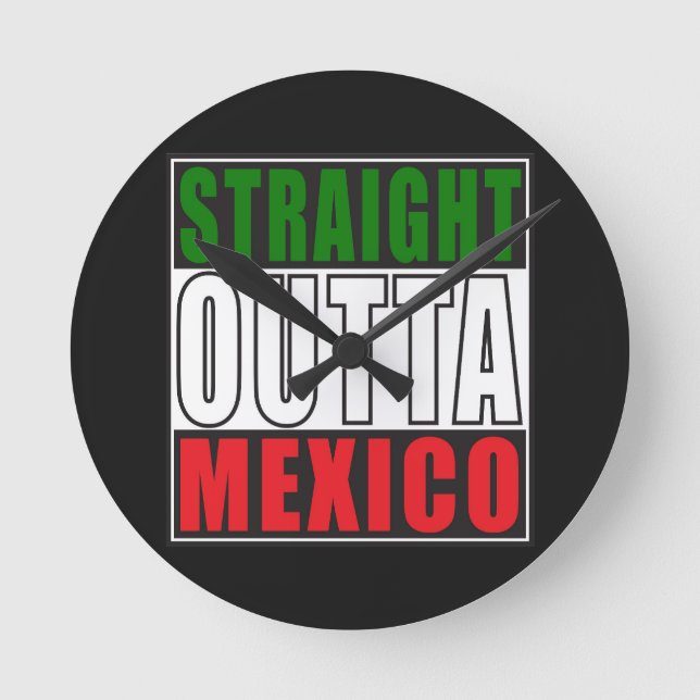 Straight Outta Mexico Round Clock (Front)