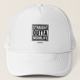 STRAIGHT OUTTA MOM LIFE PRIDE CUSTOM NAME TRUCKER HAT