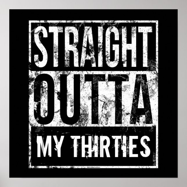 Straight Outta My Thirties 40th Birthday Party Poster (Front)