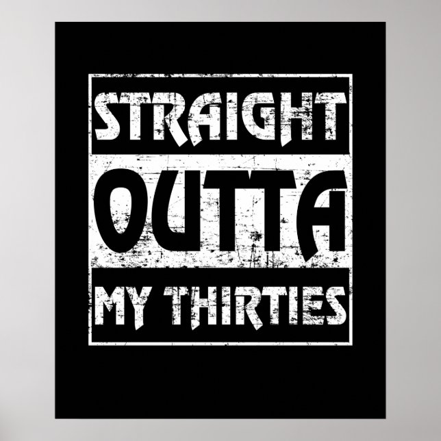 Straight Outta My Thirties Funny 40th Birthday Poster (Front)