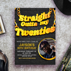 Straight Outta my Twenties Invitation