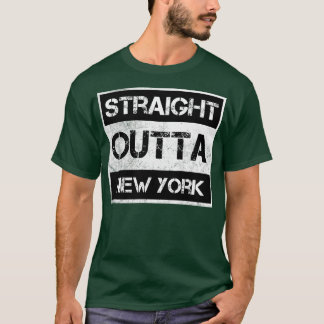 Straight Outta New York NY Vintage Distressed Souv T-Shirt