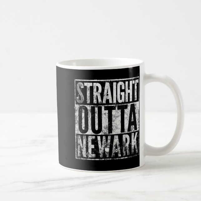 Straight Outta Newark New Jersey Distressed Effect Coffee Mug (Right)