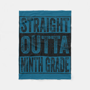 Straight outta ninth grade class of 2026 graduate fleece blanket