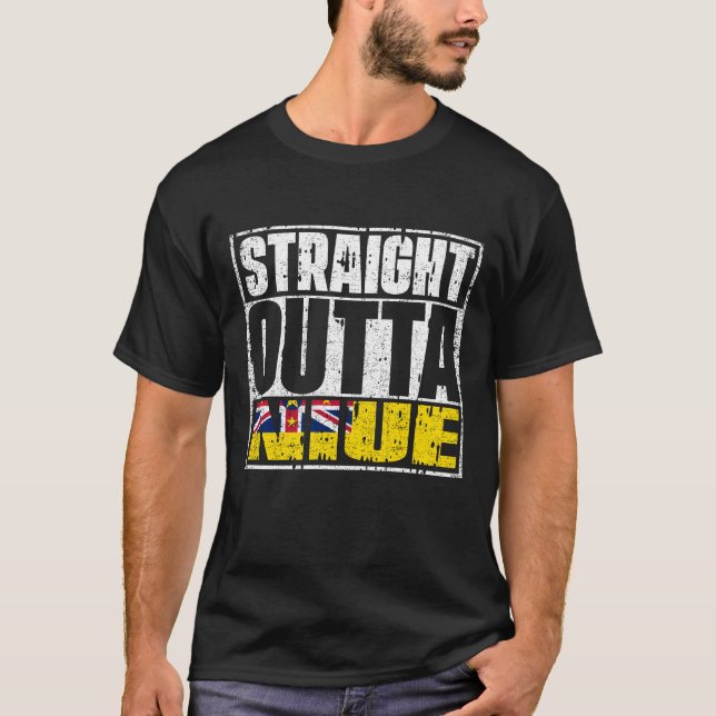 Straight Outta Niue Flag T-Shirt (Front)