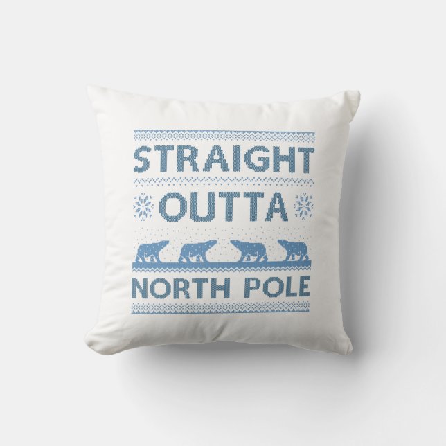 Straight Outta North Pole Cushion (Front)