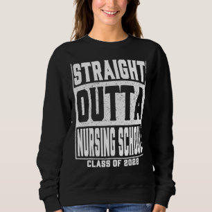 Straight Outta Nursing School Boys & Kids Graduati Sweatshirt