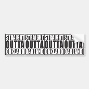 Straight Outta Oakland Black Bumper Sticker
