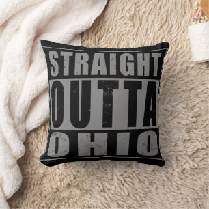 Straight Outta Ohio Word Art Cushion