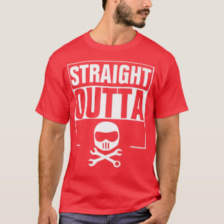 Straight Outta Out of Motorrad, Biker Helm   T-Shirt