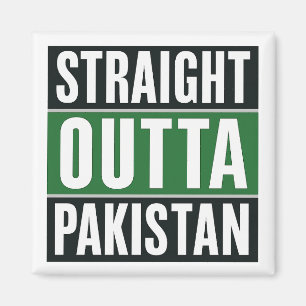Straight Outta Pakistan Bold National Pride Design Magnet