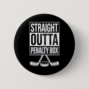 Straight Outta Penalty Box Funny Hockey Meme Parod 6 Cm Round Badge