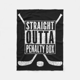 Straight Outta Penalty Box Shirt Funny Pun Ice Hoc Fleece Blanket
