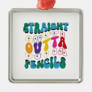 Straight Outta Pencils Metal Ornament