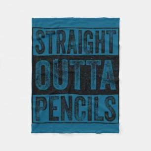 Straight outta pencils school class of 2026 fleece blanket