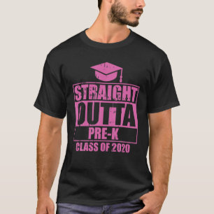 Straight Outta Pre K 2020 Cute Graduation Girls Bo T-Shirt