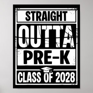 Straight outta pre-k graduation class of 2028 poster