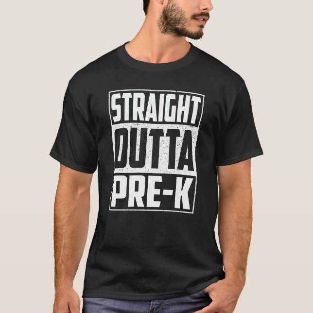 Straight Outta Pre k School Graduation Kids Girls  T-Shirt (Front)
