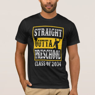 Straight Outta Preschool Class Of 2034 Grow With M T-Shirt