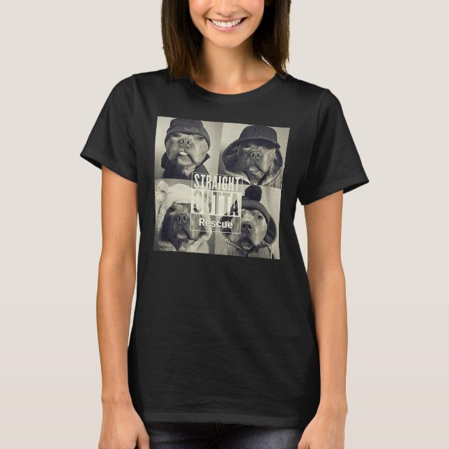 Straight Outta Rescue Pitbull T-Shirt (Front)