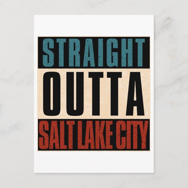 Straight Outta Salt Lake City Utah UT Holiday Postcard (Front)